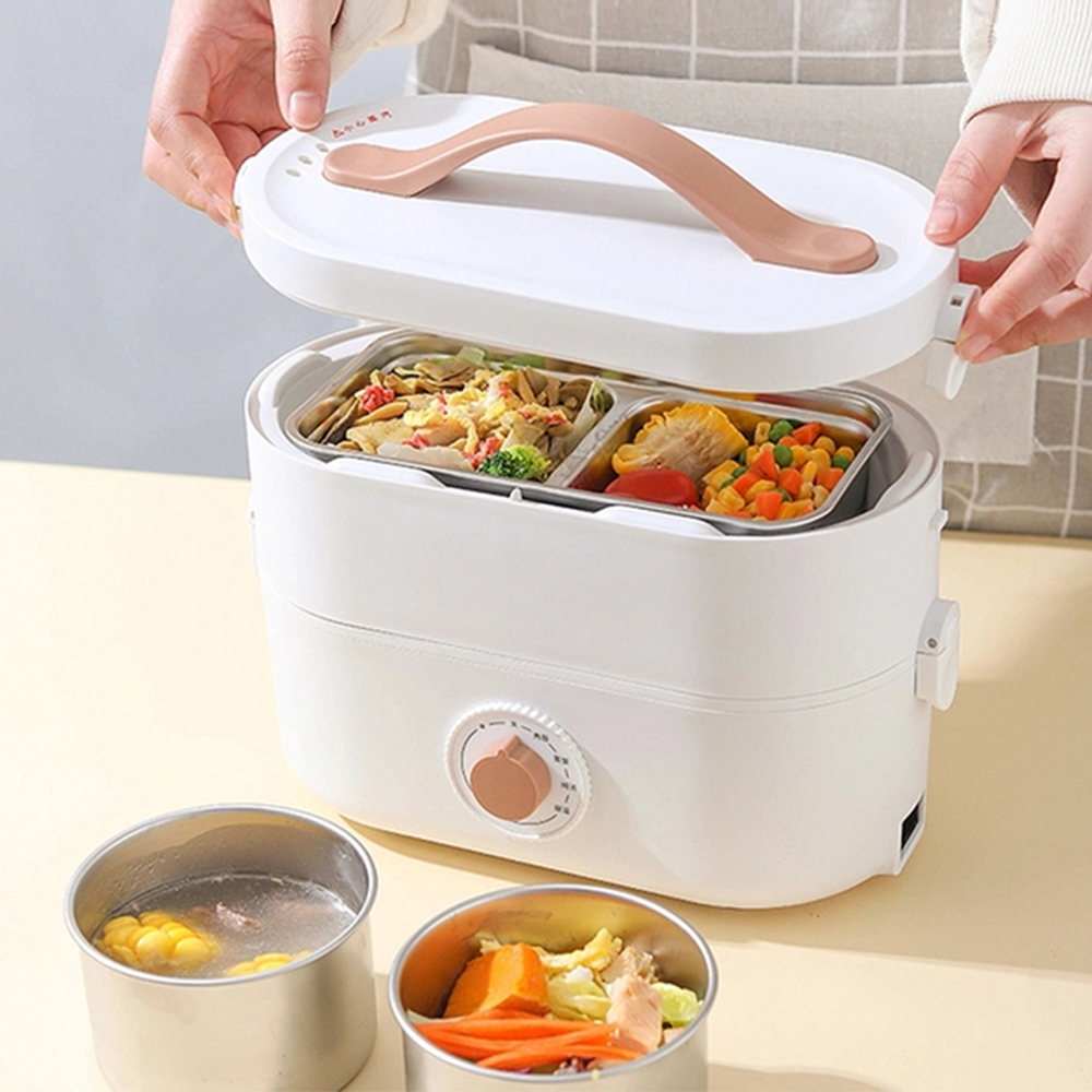 Hộp Cơm Điện - LocknLock Portable Heating Lunch Box 220V, 50Hz, 270W, 1.3L - 2 Màu (Hồng, Trắng) - EJR211, , large image number 1